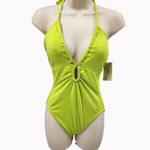 Michael Kors Womens size 6 Limeade Halter One-Piece Swimsuit NEW $118